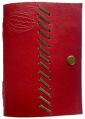 Red Leather Journal with Snap Button