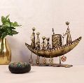 Metal Boat Flowers Pen Stand
