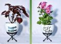 Best Wishes Metal Pot With Stand