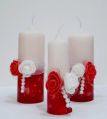 Red & White Pillar Candle