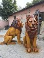 Polished fiberglass lion statue