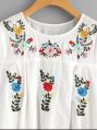 Cotton Embroidary Bell Sleeves ladies cotton embroidery top