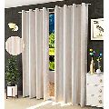 Polyester cream tree punch curtains
