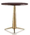 Wooden Top Round Iron Side Table