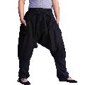 Men's Black Harem Pants Medium Low with Belt