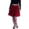 Ladies Solid color skirt with cotton trim