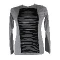 Womens Long-sleeved Shirt with Cut-off Stripes