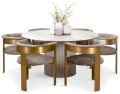 4 Seater Metal Round Dining Table Set