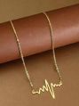 Gold Plated Heartbeat Pendant Necklace