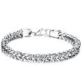 Stainless Steel Silver Chain Charm Bracelet
