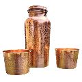 Etched Design Copper Bottle Set