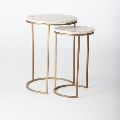 Round Plain Polished Iron Side Table