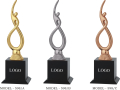 White Metal Square Polished White Metal Gold Silver & Bronze corporate awards
