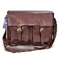 14.7 Inch Brown Mens Leather Laptop Bag