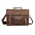 15 Inch Brown Leather Messenger Bag