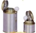 Cylindrical Silver Brush Tin Can