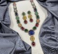 Polished Multi Color Stone Necklace Set