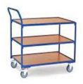 Rectangle Blue three shelves mild steel trolley