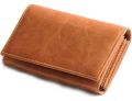 Rectangular Brown Plain women leather wallet