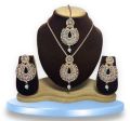 LATEST Chain Pendant Rose Gold Plated Choker Necklaces Maang Tikka &amp;amp; Earring Set for GIRLS AND Wom