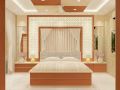 Wood Non Polished Light Brown New Plain bedroom Furniture Set