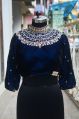 Ladies Fancy Dark Blue Party Wear Blouse