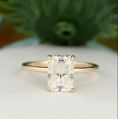 Radiant Cut Gold Diamond Solitaire Engagement Ring