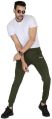 Mens Green Lycra Track Pant Solid With Pai Pin
