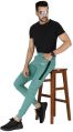 Mens Sea Green Lycra Track Pant Solid With Pai Pin