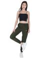 Women Green NS Polyester Track Pant With Grip and Pai Pin