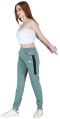 Women Sea-Green Lycra Track Pant With Grip and Pai Pin