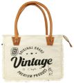 Ladies Canvas Tote Bag With Leather Handle