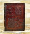 Vintage Crafts Dark Brown owl embossed leather journal
