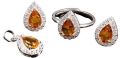 925 Sterling Silver Citrine Jewelry Set