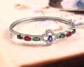 925 Sterling Silver Multi Stone Bangle