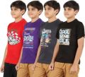 Pure Cotton Half Sleeves Multicolor Printed Round Kids tshirt