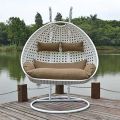 Iron White curve stand swing basket chair