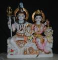 Marble White Non Printed gouri shankar statues