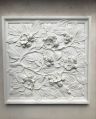 Sai Combines India Pvt. Ltd. Polished Square flower carved white marble wall panel
