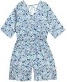 Girls Blue Rayon Printed Jumpsuit