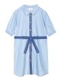 Cotton Denim girls light blue denim shirt dress