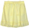 Girls Rayon Yellow Check Skirt