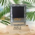 Aqua stone Glass Polished Rectangular Grey Decorative mirror
