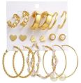 Polished Fashion Frill exquisite gold plated earrings set