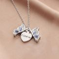 Silver Plated Openable Butterfly Pendant Necklace