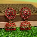 Traditional CZ and Pearl Gold Plated Jhumka Earrings