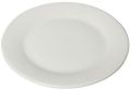 White 8 inch round ceramic dinner plate