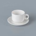 White Plain Ceramic Cup and Saucer