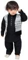 MM11 Black Boys Kurta & Nehru Jacket Set