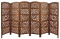 wooden screen 6 panel foldable partition  with  round head